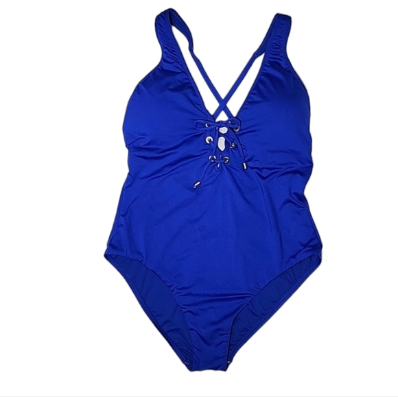 Gibson & Latimer Royal‎ Blue  One Piece Swimsuit Size Medium NWT - Picture 1 of 16